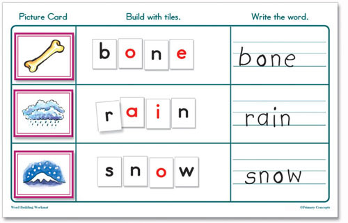 Word Building: Short Vowels/Literacy Center | Primary Concepts Dealer